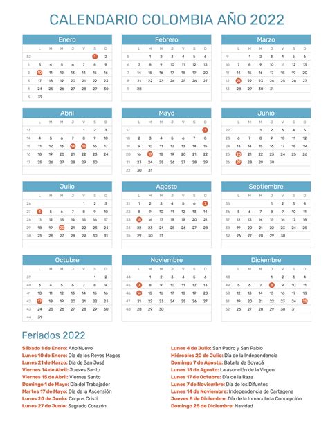 Calendario Gano Excel 2022 Colombia - Calendario Festivita