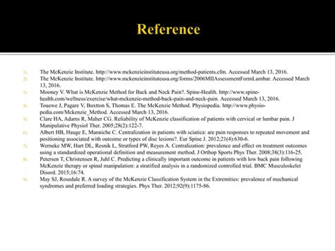 Mckenzie Method of Mechanical Diagnosis and Therapy.3.15