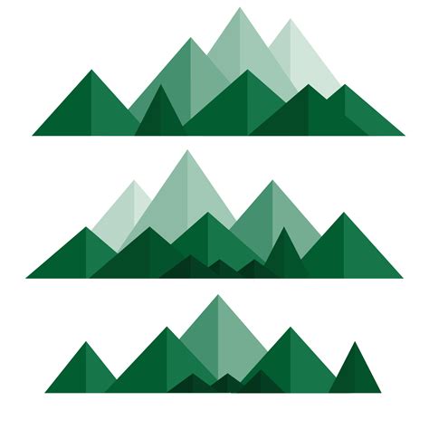 Mountain hill set vector isolated,Green valley set 16157265 Vector Art ...