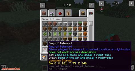 Ring of Teleport Mod (1.19.2, 1.18.2) - Teleport to a Stored Location, Reusable - Mc-Mod.Net