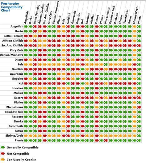 Freshwater Aquarium Fish Compatibility Chart | Freshwater fish ...