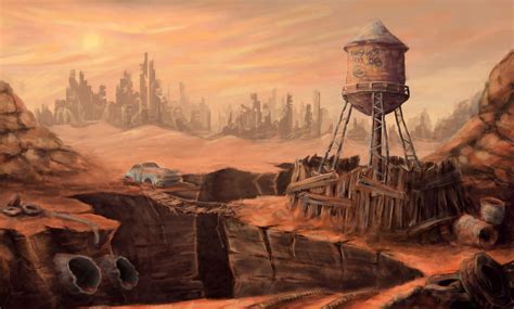 Post-apocalyptic landscape, Alena Kernazhytskaya on ArtStation at https://www.artstation.com ...