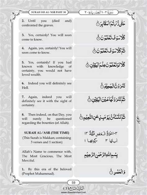 Surah Asr English PDF - Online Download English Translation PDF