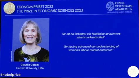 Nobel Prize 2023: Claudia Goldin received the Nobel Prize for Economics ...