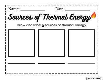 Sources of Thermal Energy by Garza's Galaxy | Teachers Pay Teachers