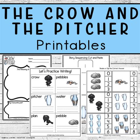 Aesop's Fables Printables: The Crow and the Pitcher Printables - Simple ...