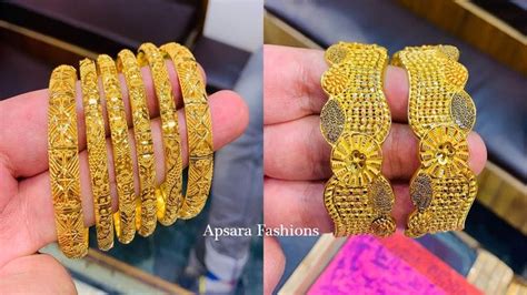 Latest Gold Bangles Designs With Weight And Price// Apsara fashions | Gold bangles, Bangle ...