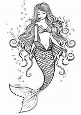 Mermaid Coloring Pages  Page Ariel Siren Fish sketch template