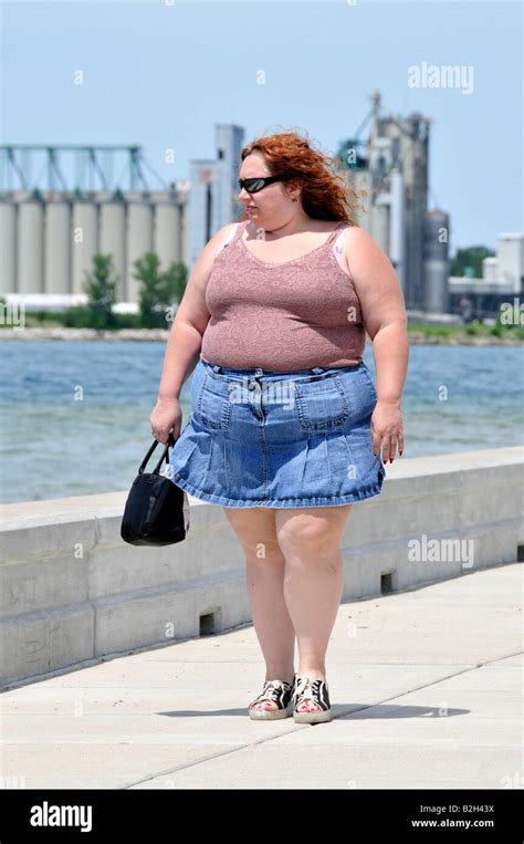 obese fat female walking Stock Photo - Alamy