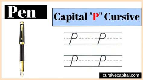 Capital P in Cursive Worksheet and Tutorial