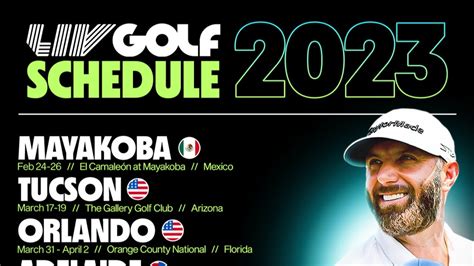 LIV Golf league's 2023 schedule to feature 14 events in seven countries at top venues around the ...