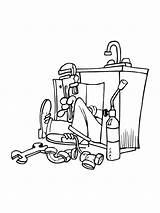 Plumber coloring pages sketch template