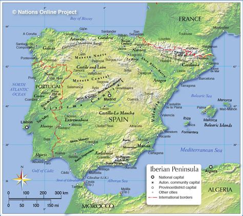 Topographic Map of Spain - Iberian Peninsula