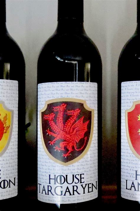 Game of Thrones Wine Labels Digital File Targaryen Wedding Centrepiece Table Name GOT Party ...