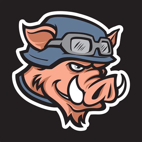 Wild hog or boar head mascot, colored version. Great for sports logos and team mascots 7958927 ...