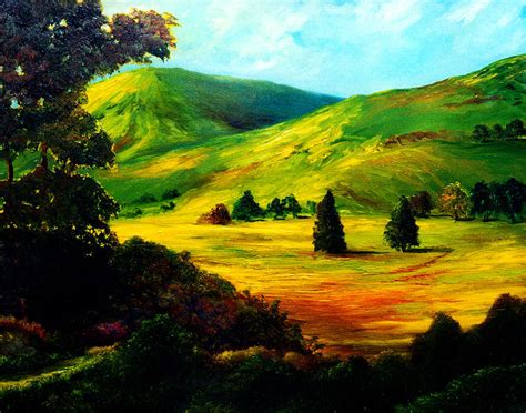 Beautiful Mountain Scenery Painting by Nelson