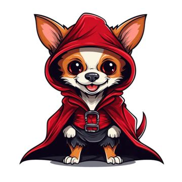 Chihuahua Dog With Red Vampire Halloween Costume Vector Illustration ...