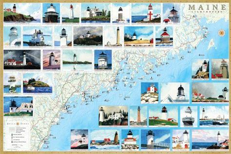 Maine Lighthouse Map - Illustrated guide maps to Maine lighthouses