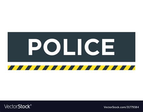 Police sign icon flat isolated Royalty Free Vector Image