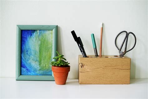 DIY Gilded Wooden Pencil Holder