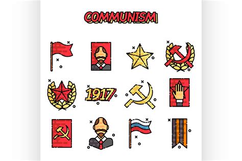 Communism cartoon concept icons By Netkoff | TheHungryJPEG