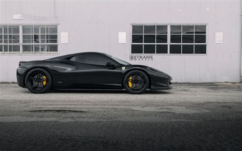 All Black Ferrari 458 Featuring Yellow Calipers — CARiD.com Gallery