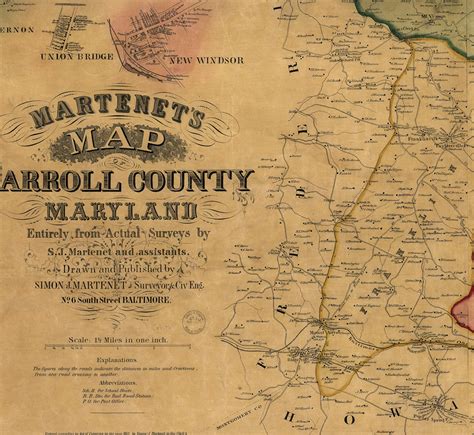 Map of Carroll County Maryland MD. 1862. Vintage - Etsy