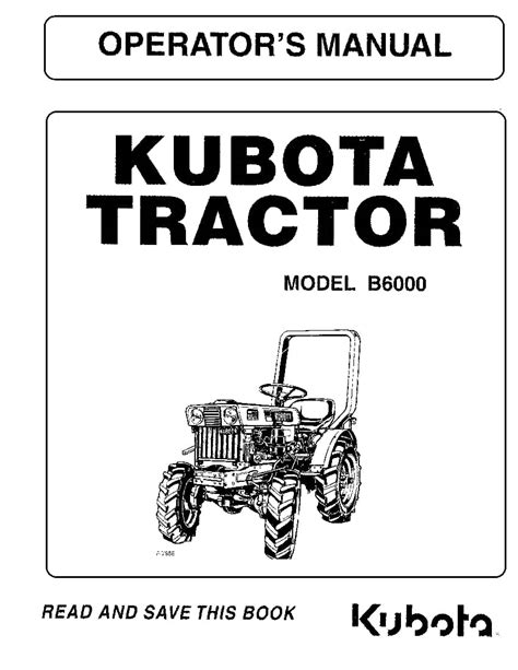 Kubota B6000 Operation manual PDF Download - Service manual Repair ...