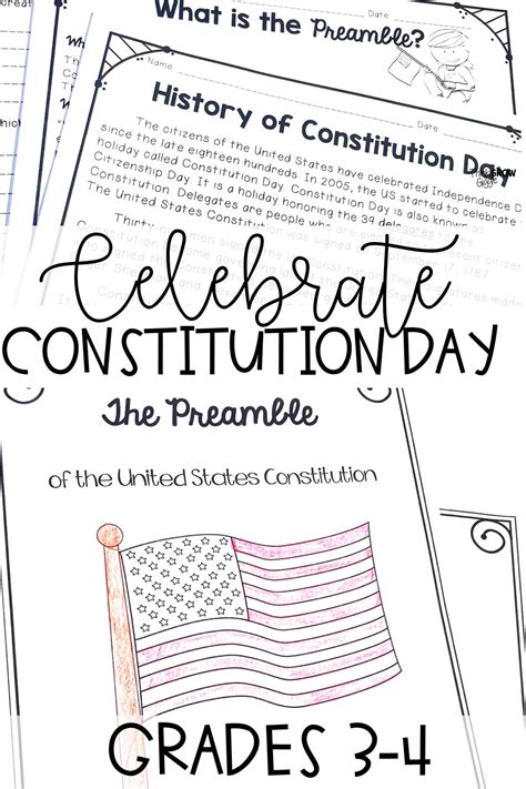 US Constitution Day Activities Preamble Reading Comprehension Class Constitution | Social ...