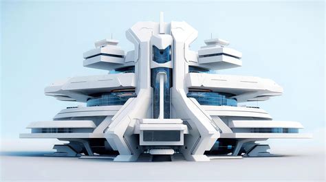 3D futuristic sci-fi white city architecture with organic skyscrapers, for science fiction or ...