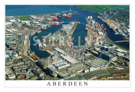 Aberdeen, Harbour Aerial View Postcard (H SG) - Stirling Gallery