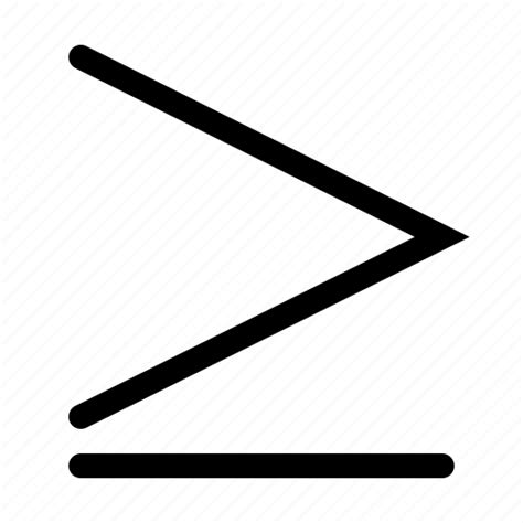 Expression, greater than or equal to, math sign, mathematics, maths symbol, operator icon