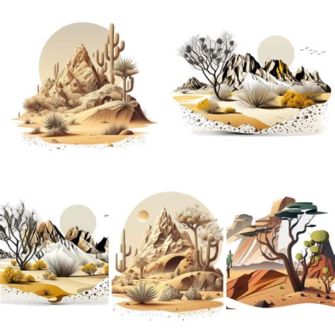 Desert Landscape Clip Art PNG Instant Download for Commercial Use - Etsy