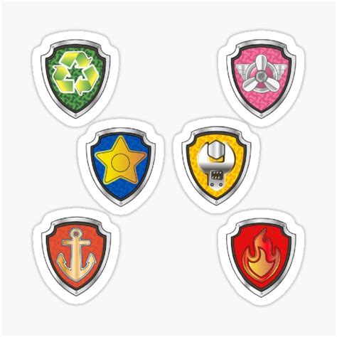 "Paw Patrol Badges: Rocky, Skye, Chase, Rubble, Zuma, Marshall" Sticker for Sale by LDTreasures ...