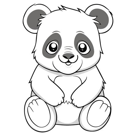 Kawaii Panda Coloring Page 26171443 Vector Art at Vecteezy