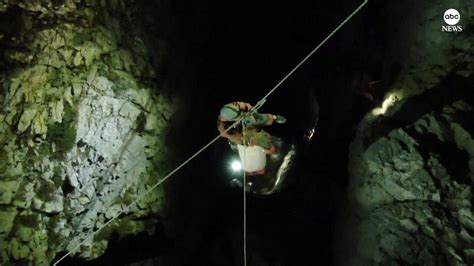 Drone captures moment of American caver's rescue - Good Morning America