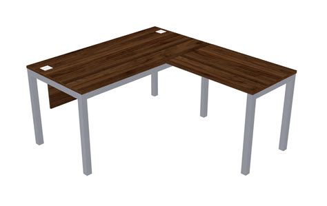 Columbia Walnut L-Shaped Office Desk Modesty Panel For 1 Persons ...