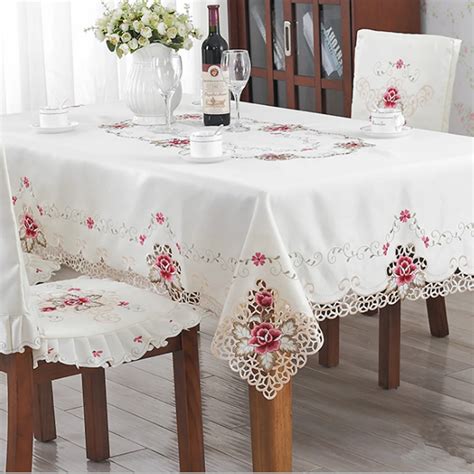 SHSEJA European style tablecloths fabric embroidery tablecloths lace ...