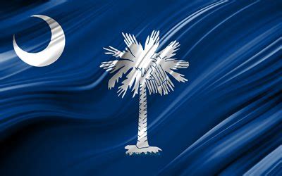 Download wallpapers 4k, South Carolina flag, american states, 3D waves, USA, Flag of South ...