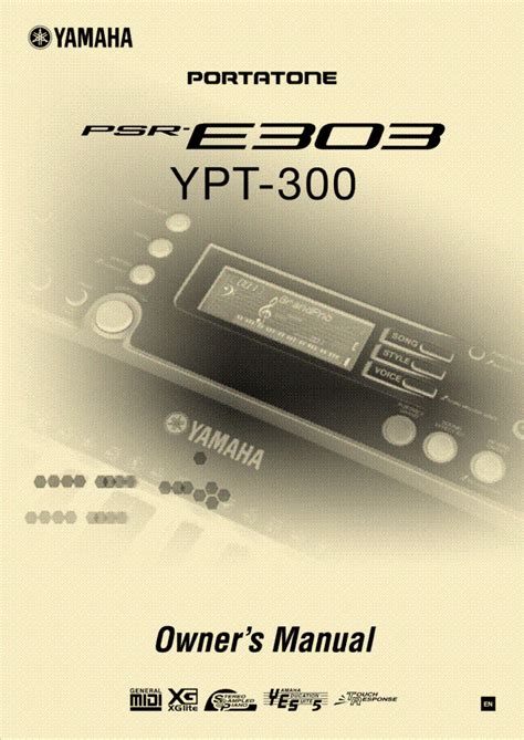 YAMAHA PSR-E303,YPT-300 KEYBOARD USER MANUAL Service Manual download, schematics, eeprom, repair ...