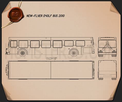 New Flyer D40LF Bus 2010 Blueprint - Hum3D