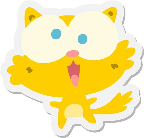 crazy cartoon cat sticker 11120830 Vector Art at Vecteezy