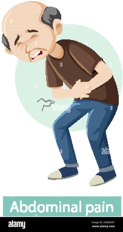 Cartoon character with abdominal pain symptoms Stock Vector Image & Art ...