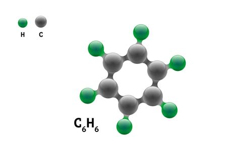 modelo de química molécula benceno c6h6 fórmula de elemento científico ...