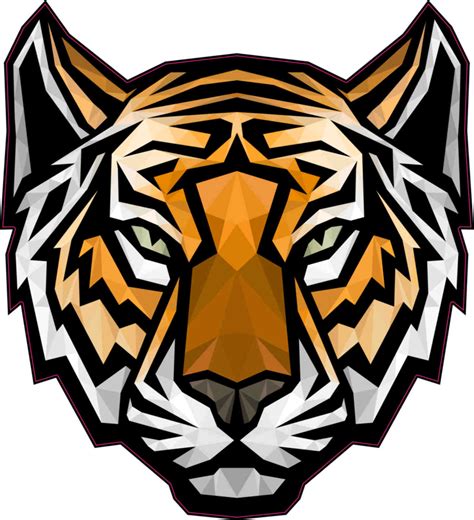 4.5in x 5in Mosaic Tiger Head Mascot Sticker Decal Window Stickers Decals