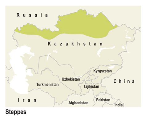 Steppes in Central Asia | A map of Central Asia showing the … | Flickr