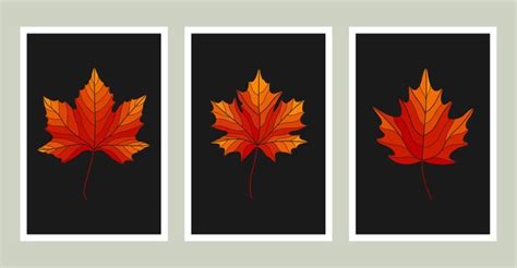 Premium Vector | Autumn leaves wall art