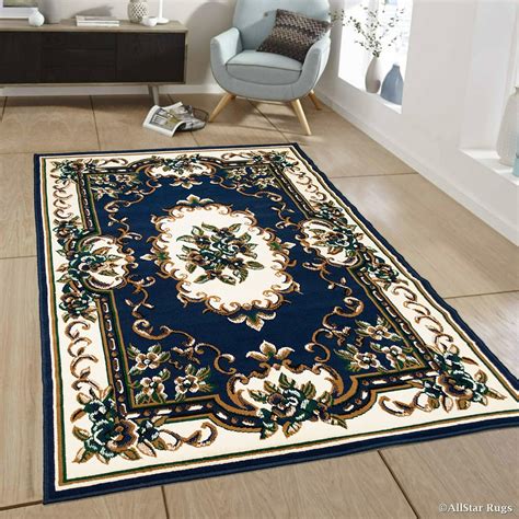 Allstar Blue Woven High Quality Rug. Traditional. Persian. Flower. Western. Design Area Rug (5 ...