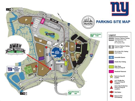 Giants Metlife Stadium Parking Lot Map - Away Game Tailgate