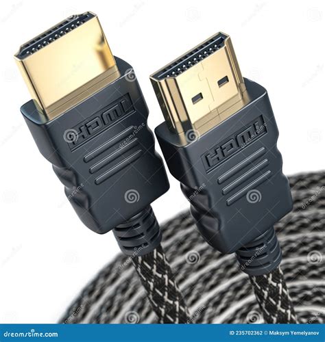 HDMI Cable for Computer Tv and Video Video Isolated on White Stock ...